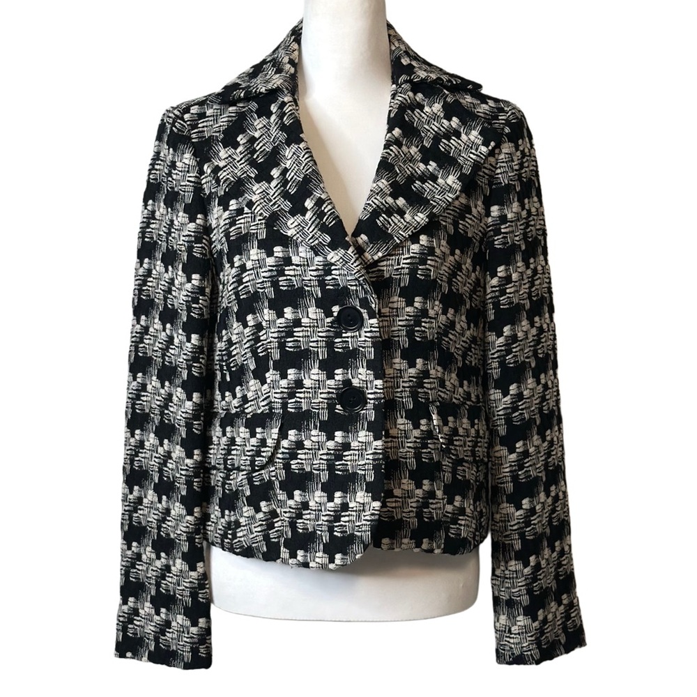 Talbots Women's Tweed Black & White Blazer Sz 6